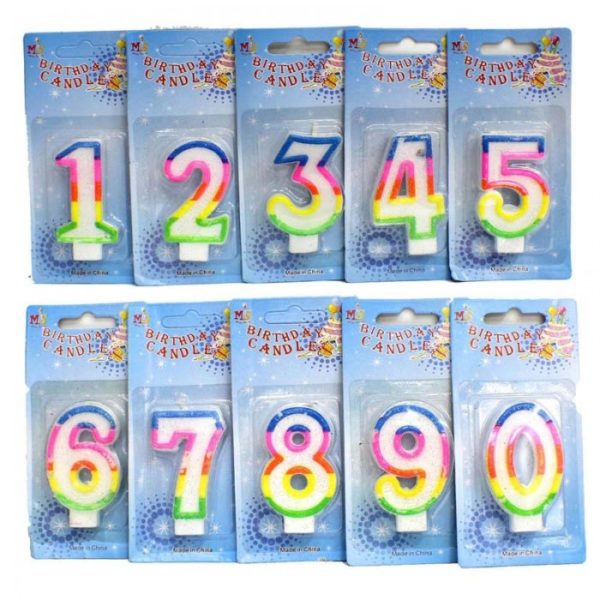 Number Glitter Candles