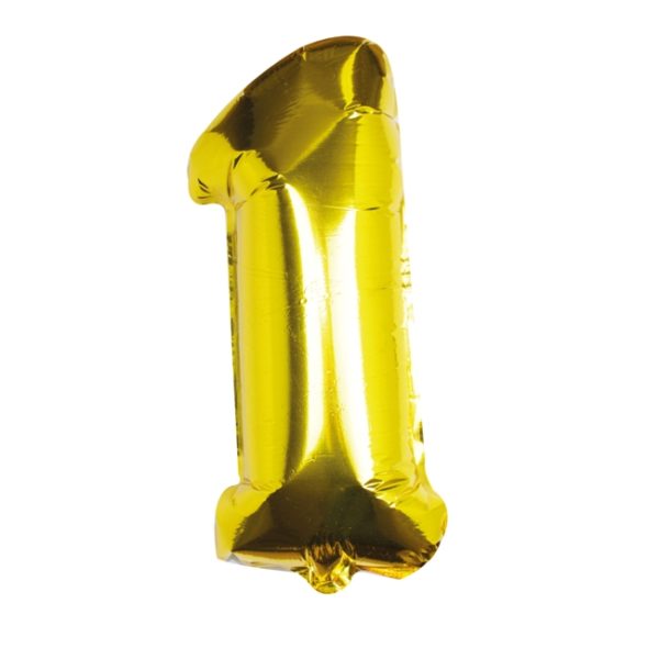 Gold Number Foil Balloons - (0-9)