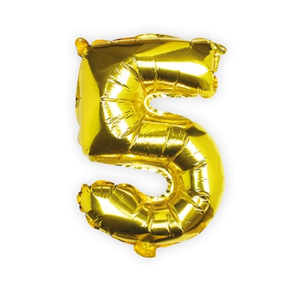Gold Number Foil Balloons - (0-9)