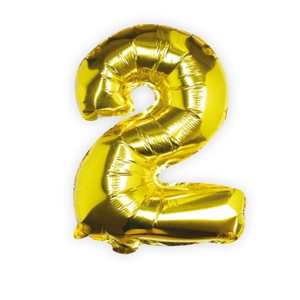 Gold Number Foil Balloons - (0-9)