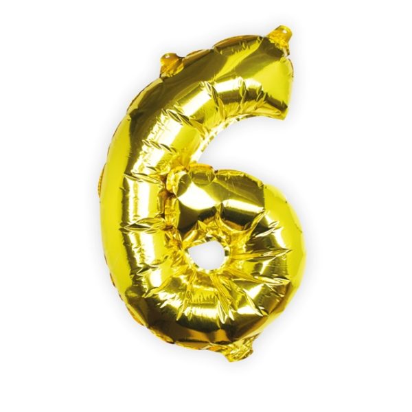 Gold Number Foil Balloons - (0-9)