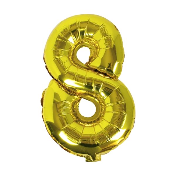 Gold Number Foil Balloons - (0-9)