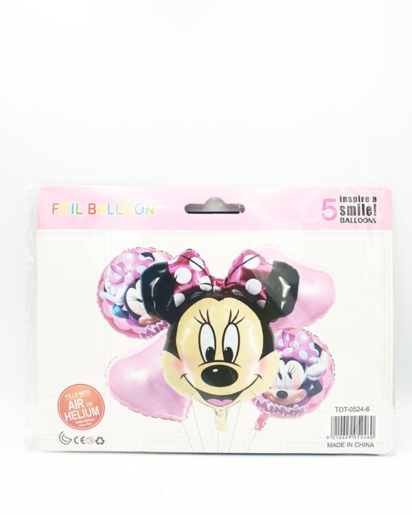 5 Piece Foil Balloon - Minnie Mouse