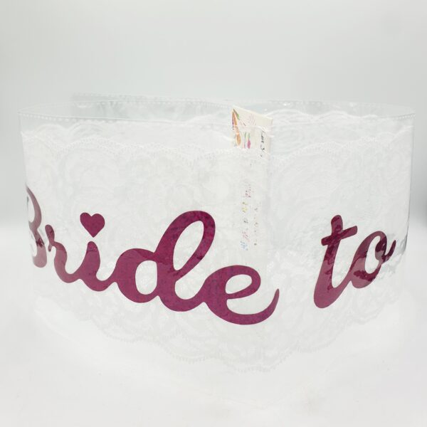 White Lace Sash - Bride to be