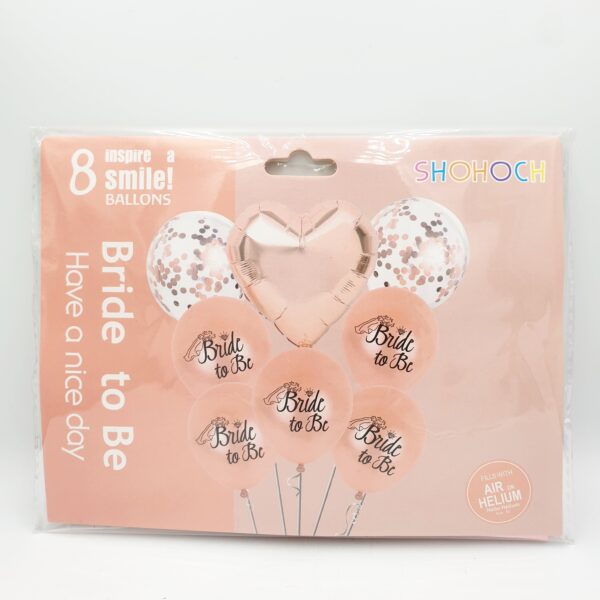 8 Piece Bride to be Balloon set - Rose Gold
