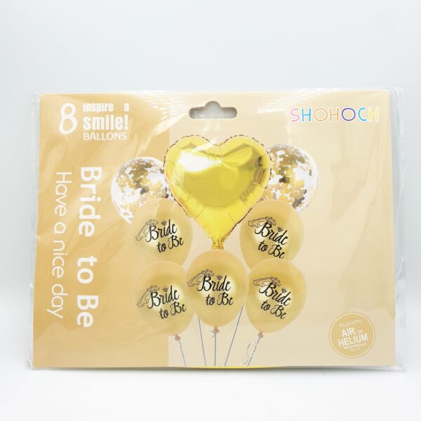 8 Piece Bride to be Balloon set - Gold