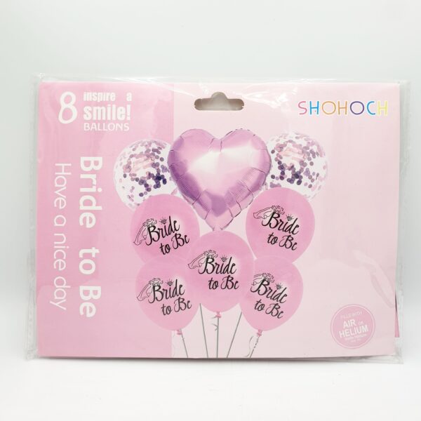8 Piece Bride to be Balloon set - Pink