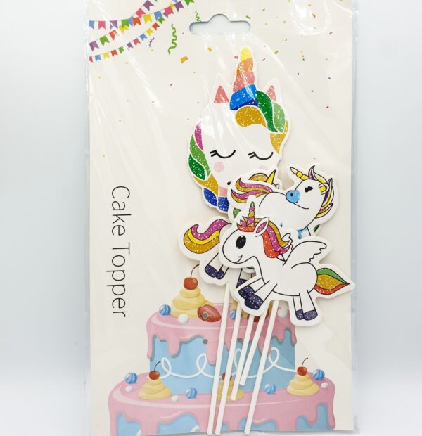 Happy Birthday Cake Topper Set - Unicorn