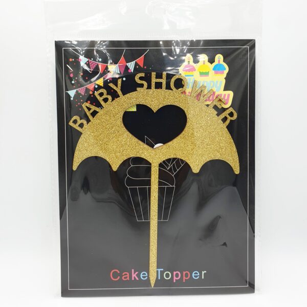 Baby Shower Cake Topper - Gold