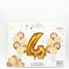 13 Piece Foil balloon Set - 4 - Gold